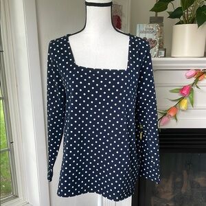 J. Crew Blue Long Sleeve Fitted Blouse
